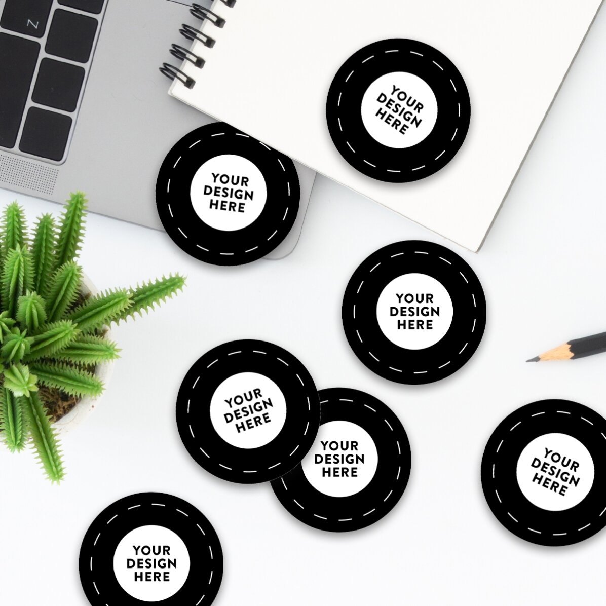 Set de 12 stickere (etichetă autoadezivă) rotunde, diametru 5cm personalizate cu grafica ta