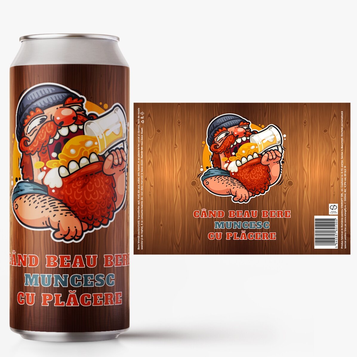 Set personalizat - doză de bere și halbă - Când beau bere...