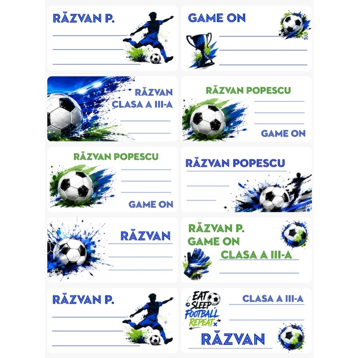 Personalised school kit – Football