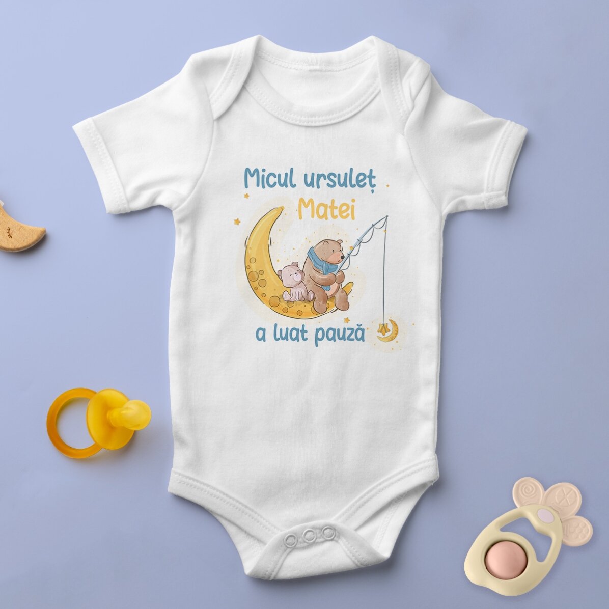 Set personalizat - Pernă și body - Sleepy bear