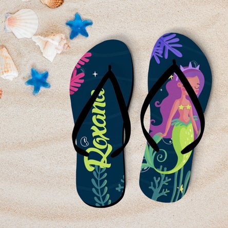 Șlapi personalizați cu nume - Mermaid