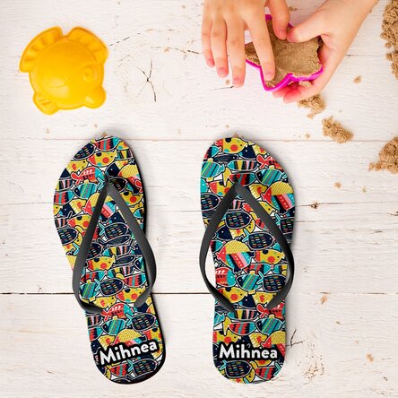 Șlapi personalizați cu nume pentru copii și adulți - Fishy