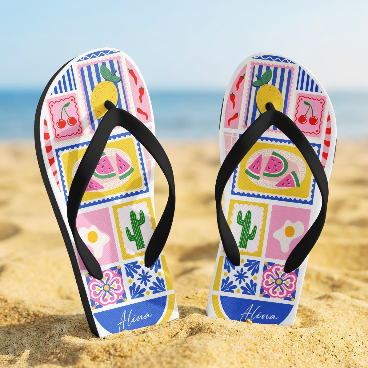 Personalised flip-flops with your name on them - Summer