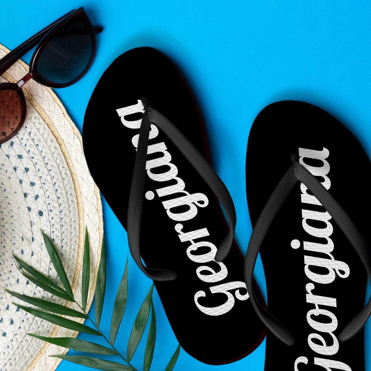Personalised flip-flops with names