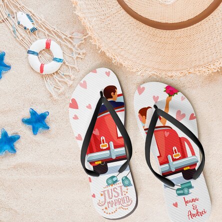 Șlapi personalizați cu text - Honeymoon