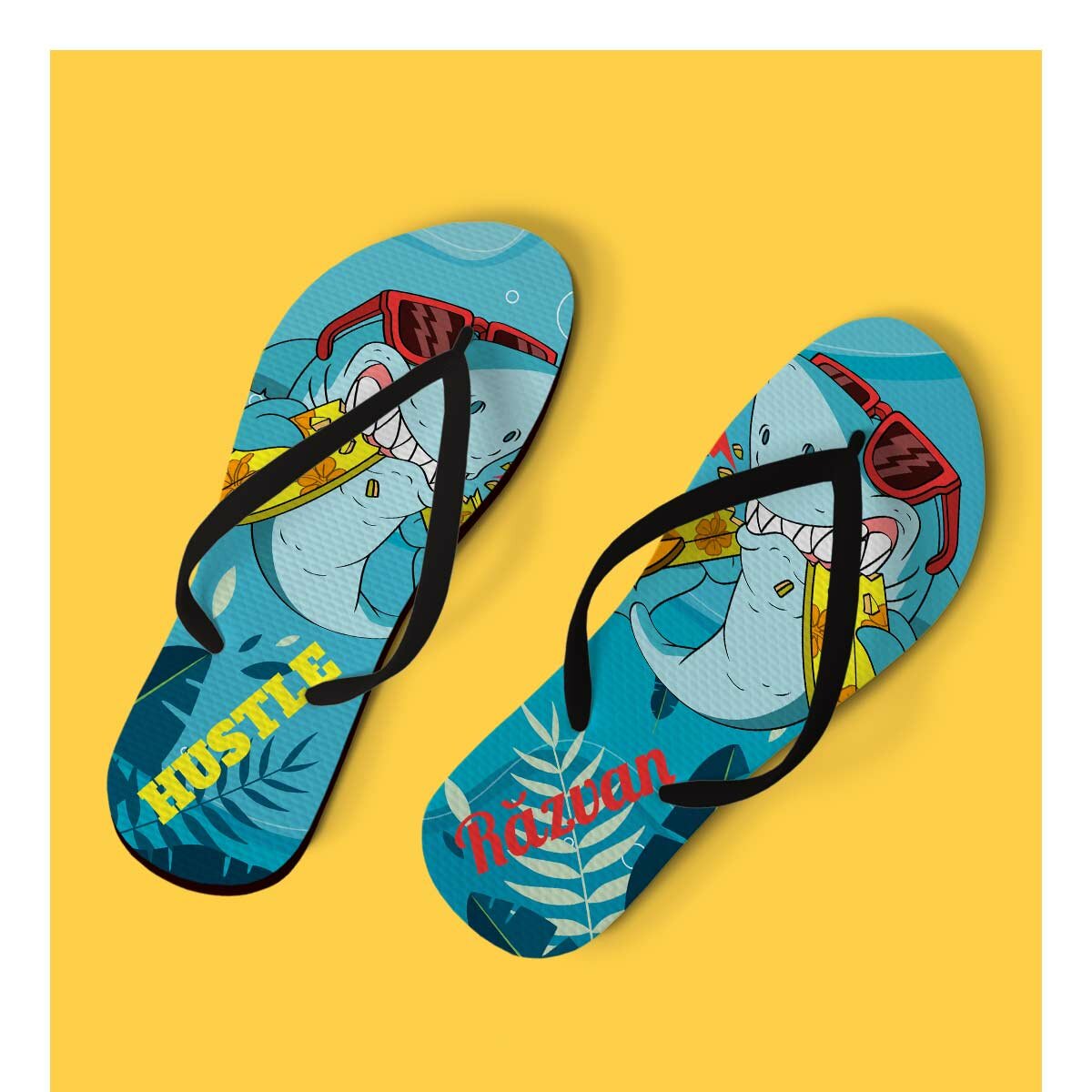 Personalised beach flip-flops