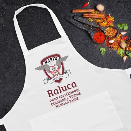 Șorț FC Rapid personalizat cu nume și text