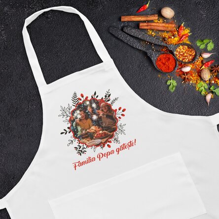 Șorț personalizat Crăciun cu o poză și text