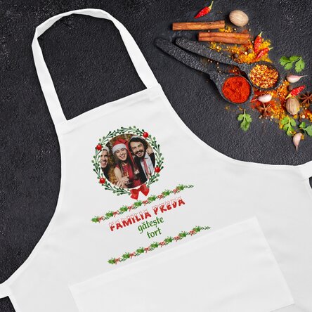 Șorț personalizat Crăciun - Familia gătește