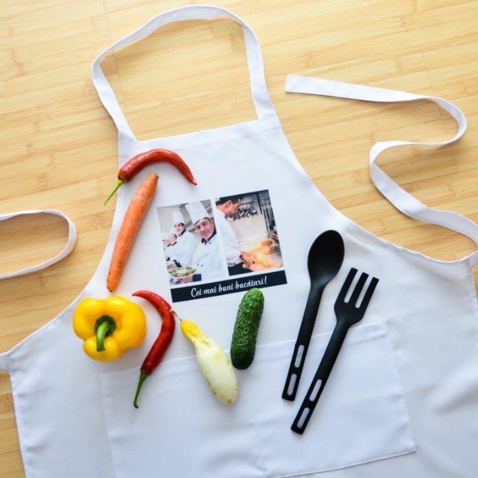 Șorț personalizat cu două poze și text