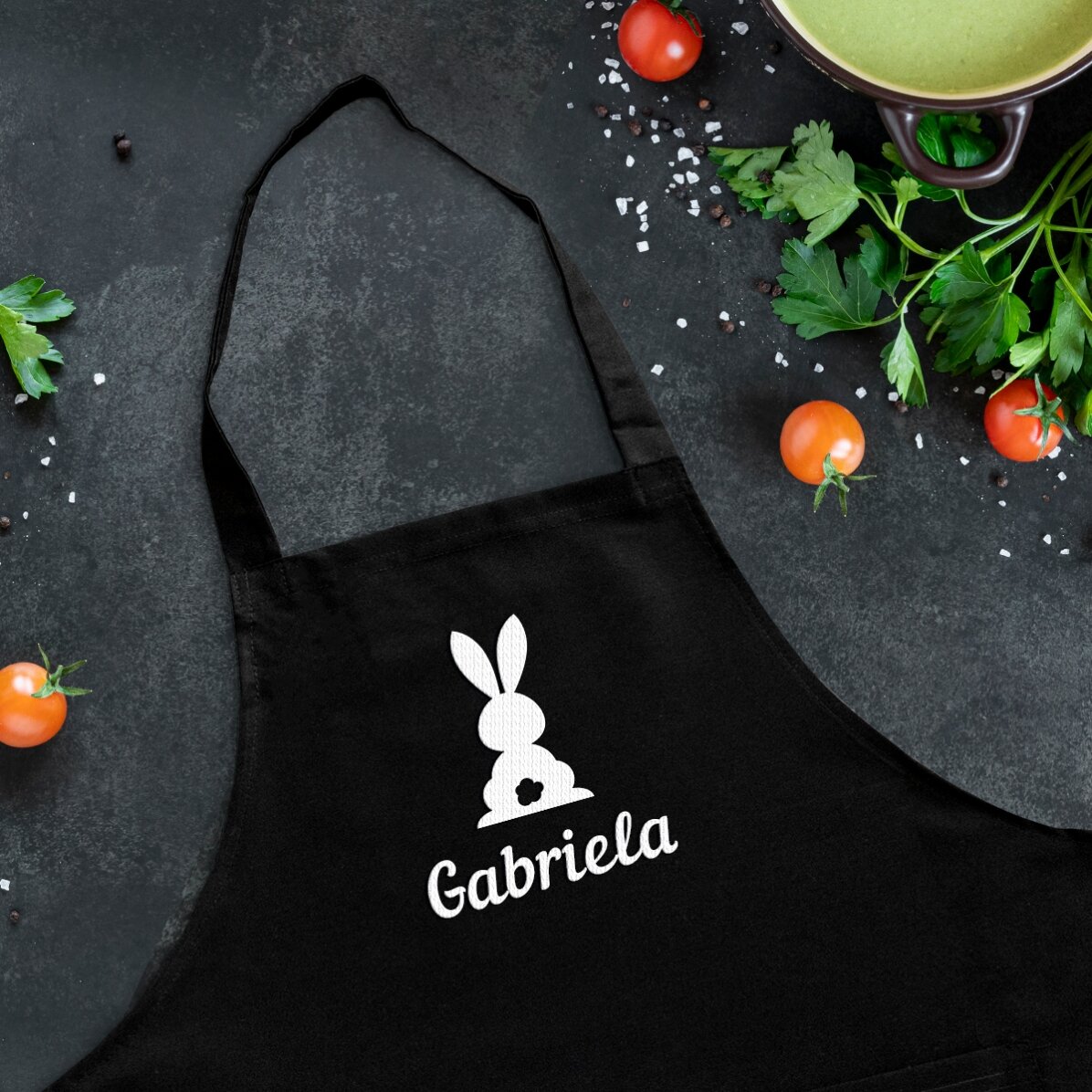 Șorț personalizat cu nume - model de Paște