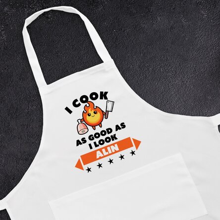 Șorț personalizat cu nume - AS GOOD AS I LOOK