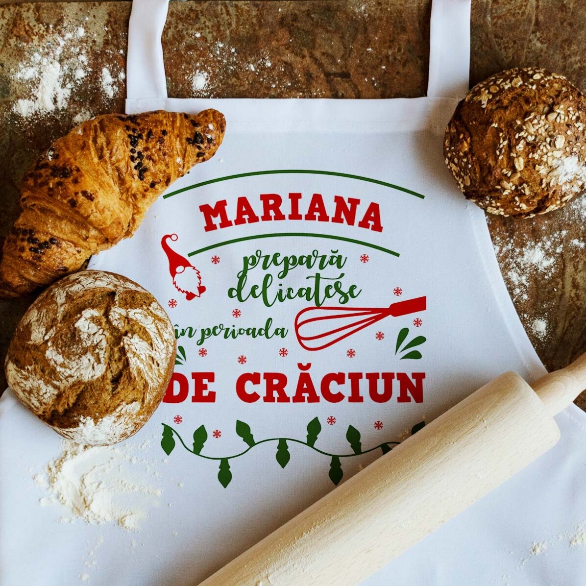 Șorț personalizat cu text - Crăciun în bucătărie