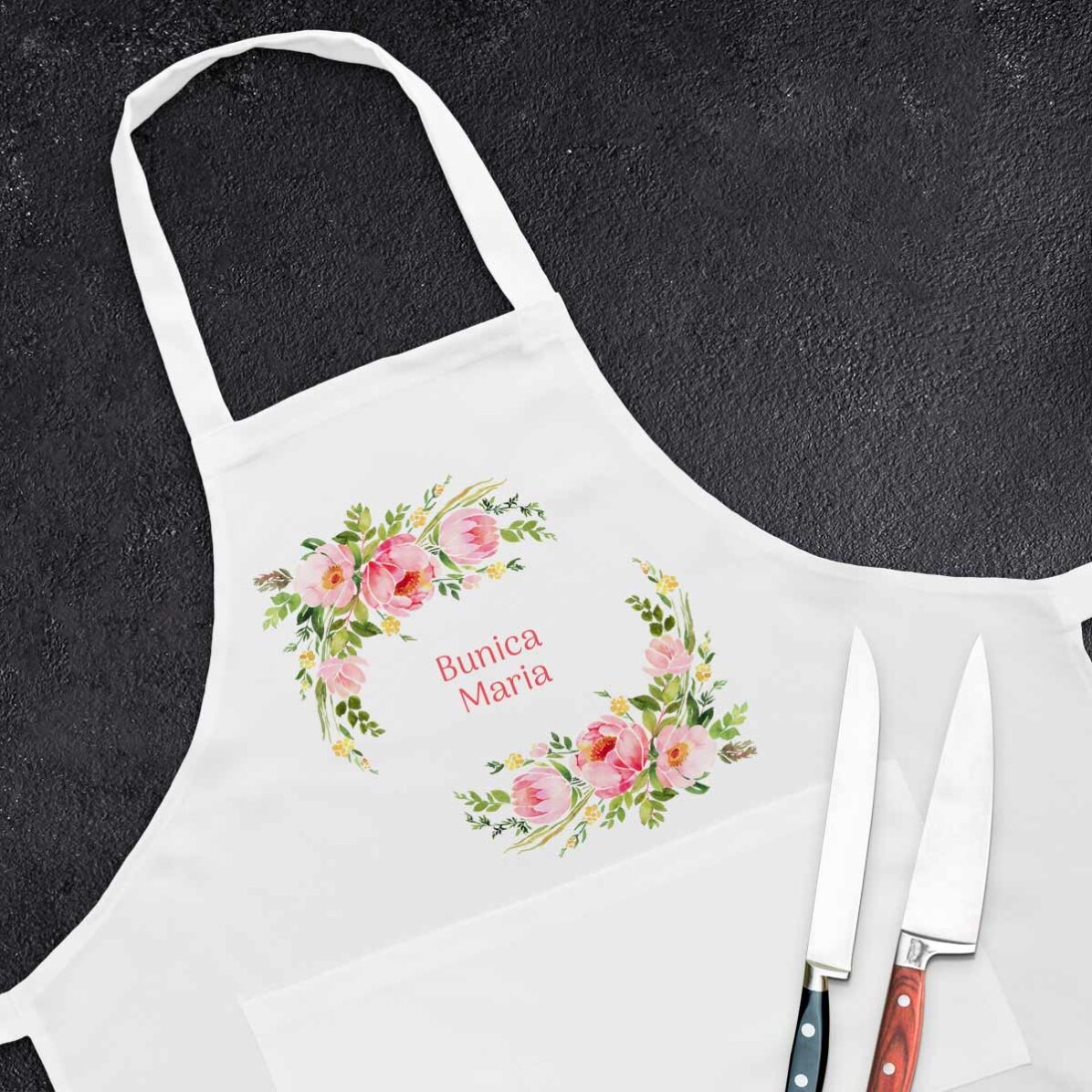 Șorț personalizat cu text - Flowers