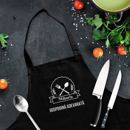 Șorț personalizat cu text - Gospodină adevărată