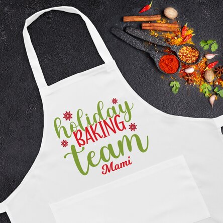 Șorț personalizat cu text - Holiday baking team