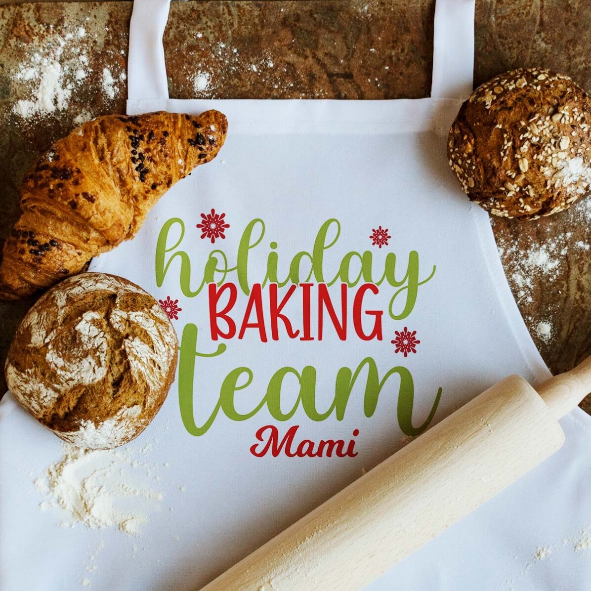 Șorț personalizat cu text - Holiday baking team