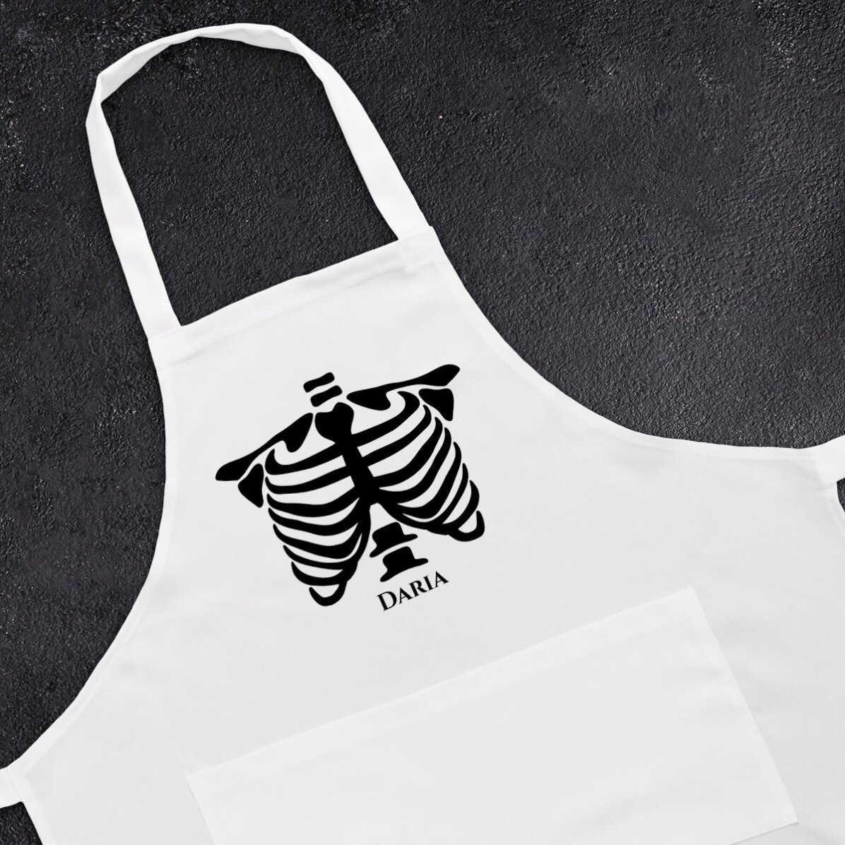 Șorț personalizat cu text - Schelet