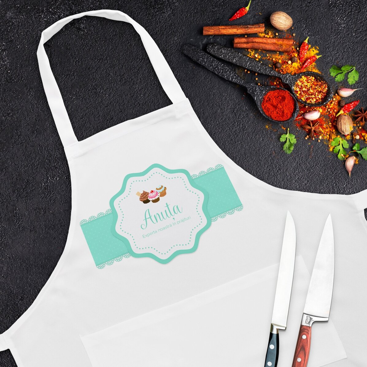 Șorț personalizat - Expertă în prăjituri