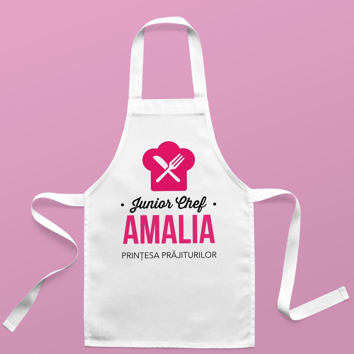 Șorț personalizat pentru copii cu text - Prințesa prăjiturilor