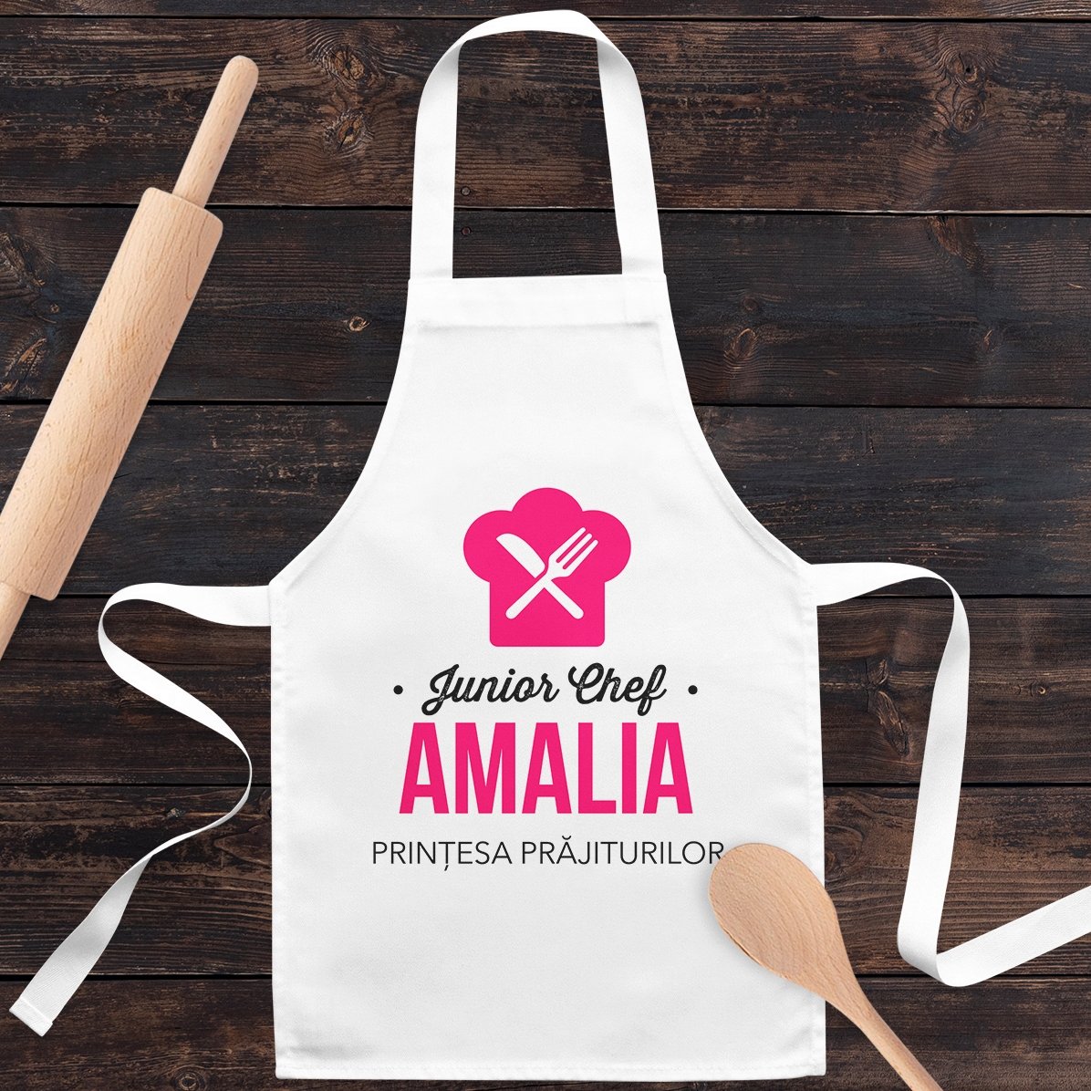 Șorț personalizat pentru copii cu text - Prințesa prăjiturilor