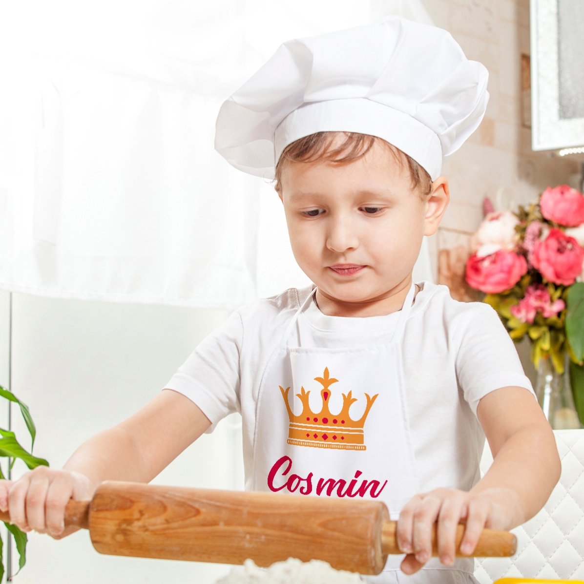 Șorț personalizat pentru copii cu text - Regele bucatelor