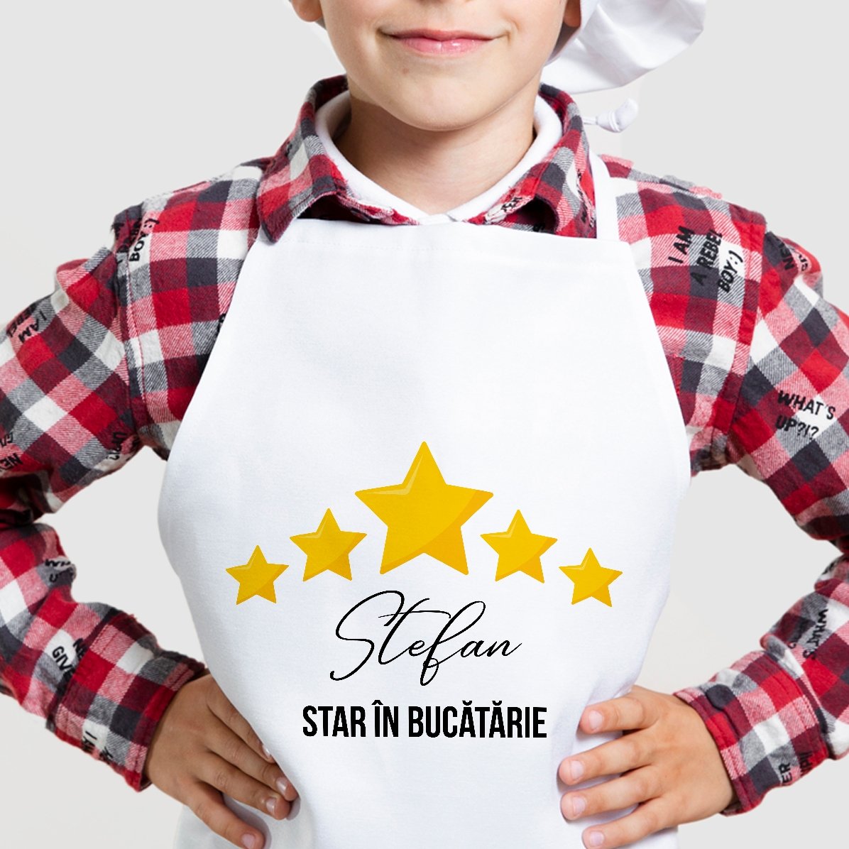Șorț personalizat pentru copii cu text - Star în bucătărie