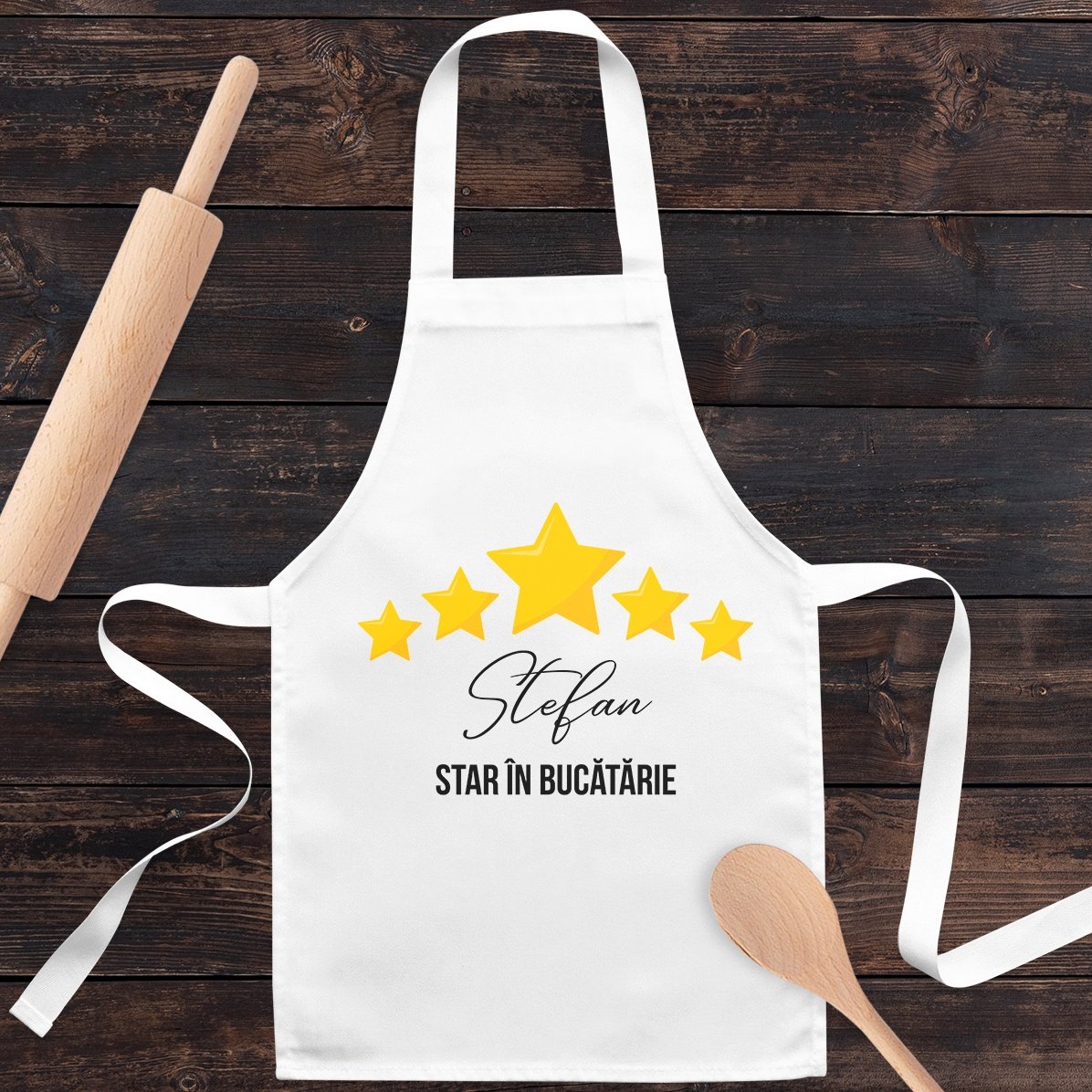 Șorț personalizat pentru copii cu text - Star în bucătărie