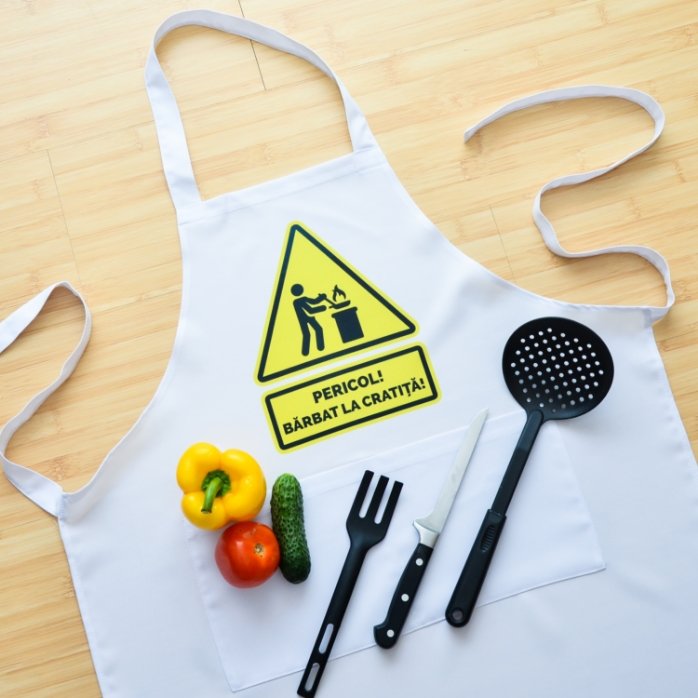 Șorț personalizat - Pericol în bucătărie