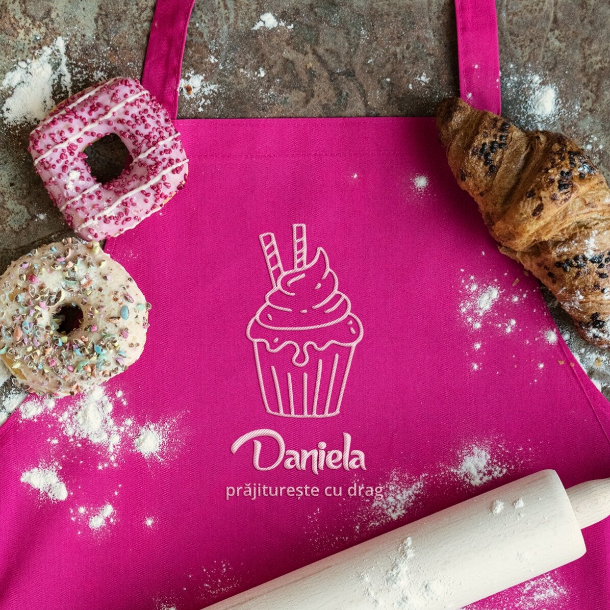 Șorț personalizat - Prăjiturește cu drag