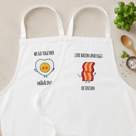 Personalised socks for couples with a funny message – Bacon and eggs