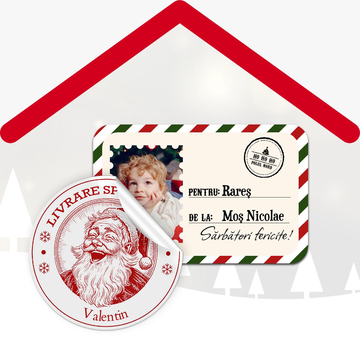 Customised Christmas stickers and self-adhesive labels