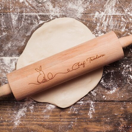 Sucitor de lemn personalizat cu mesaj - Iepuraș