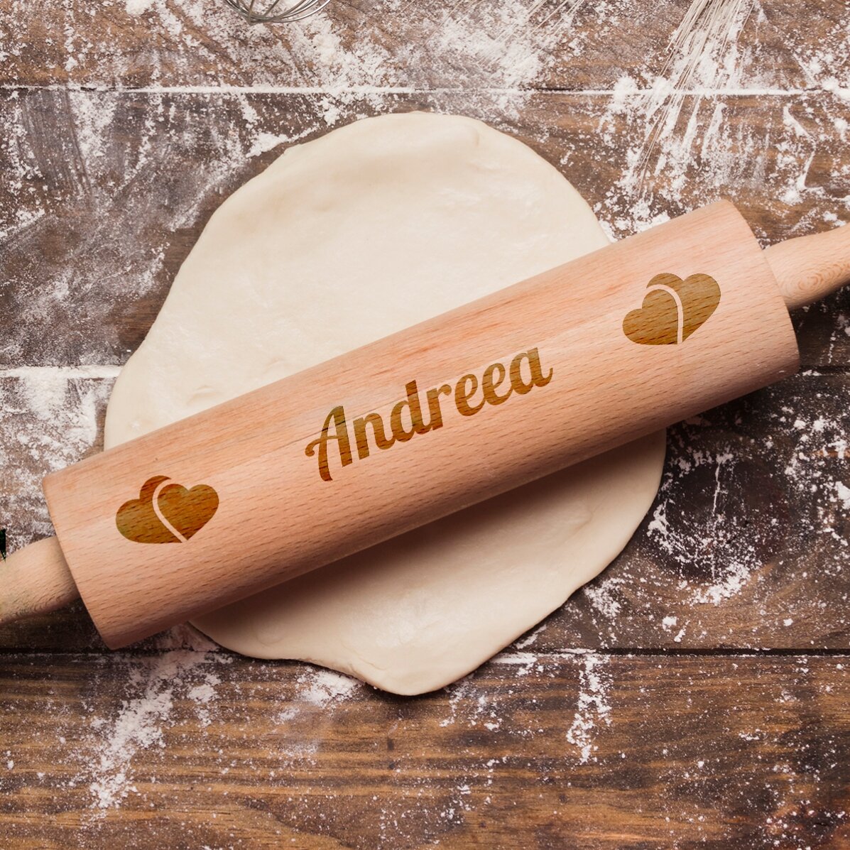 Sucitor de lemn personalizat cu numele de dragoste