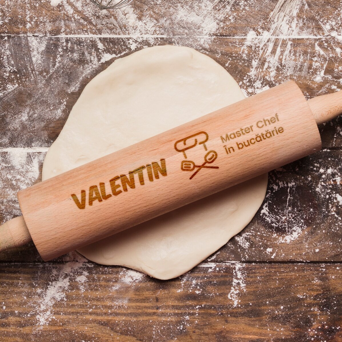 Personalised wooden rolling pin - MasterChef in the kitchen
