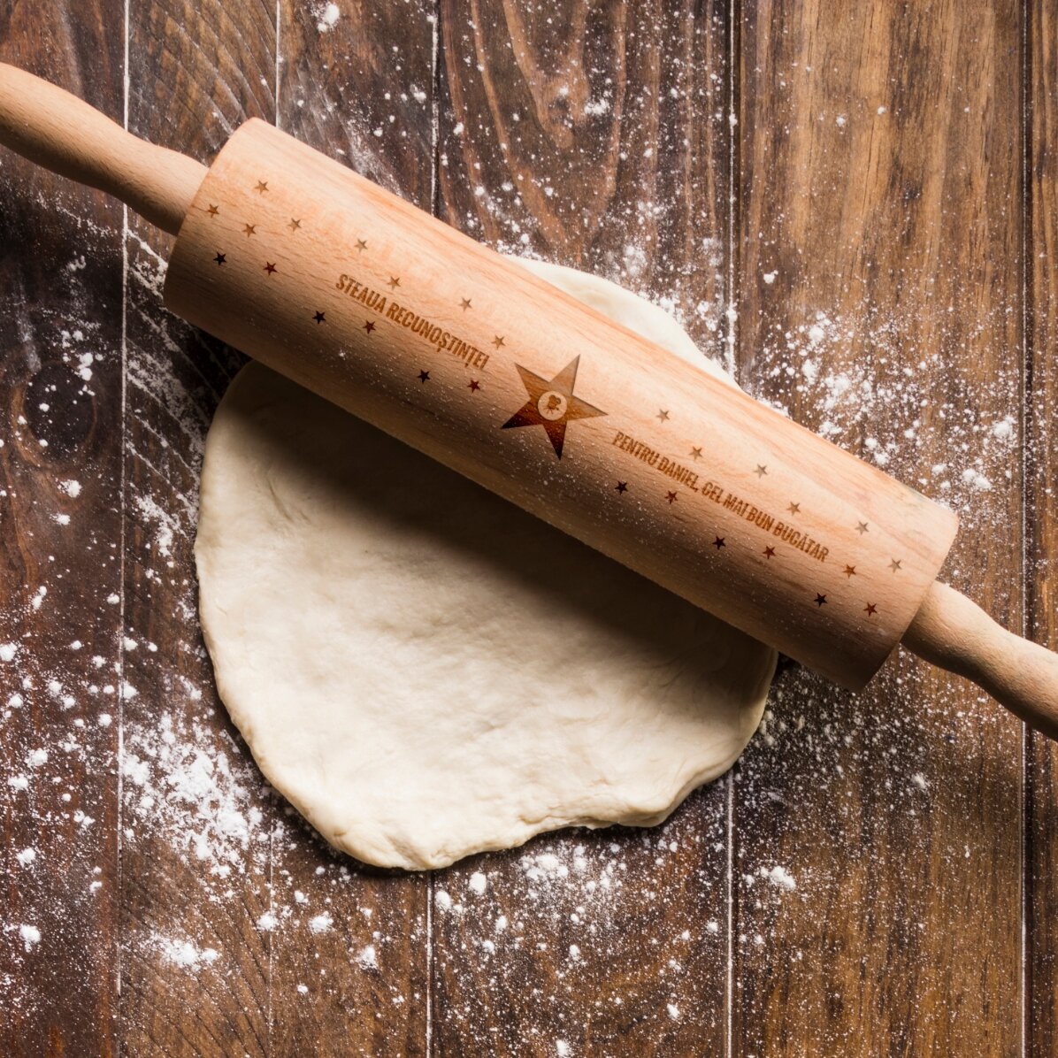 Personalised wooden rolling pin - Star of gratitude