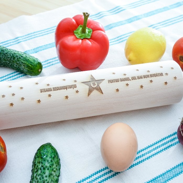 Personalised wooden rolling pin - Star of gratitude