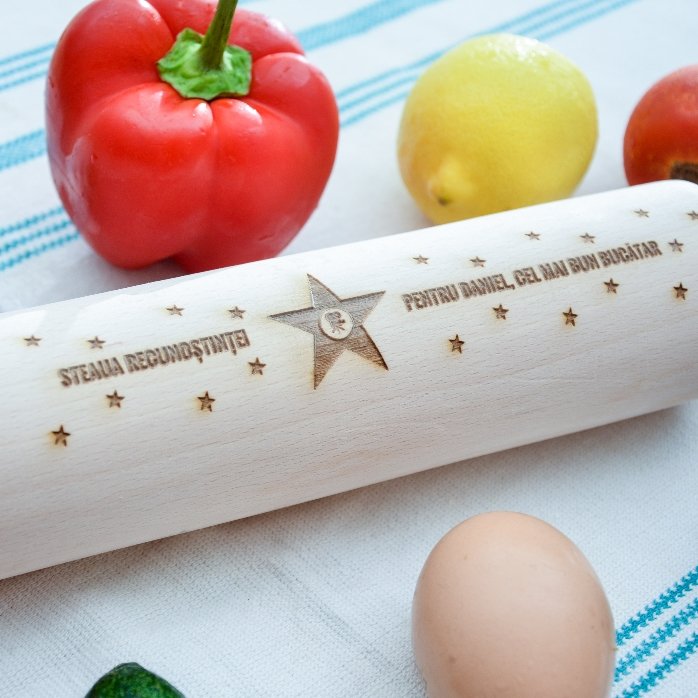 Personalised wooden rolling pin - Star of gratitude