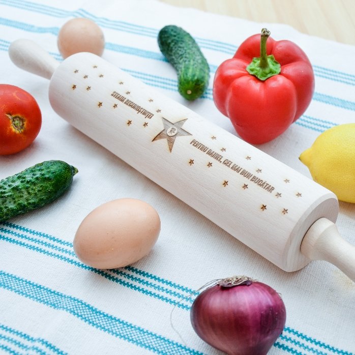 Personalised wooden rolling pin - Star of gratitude