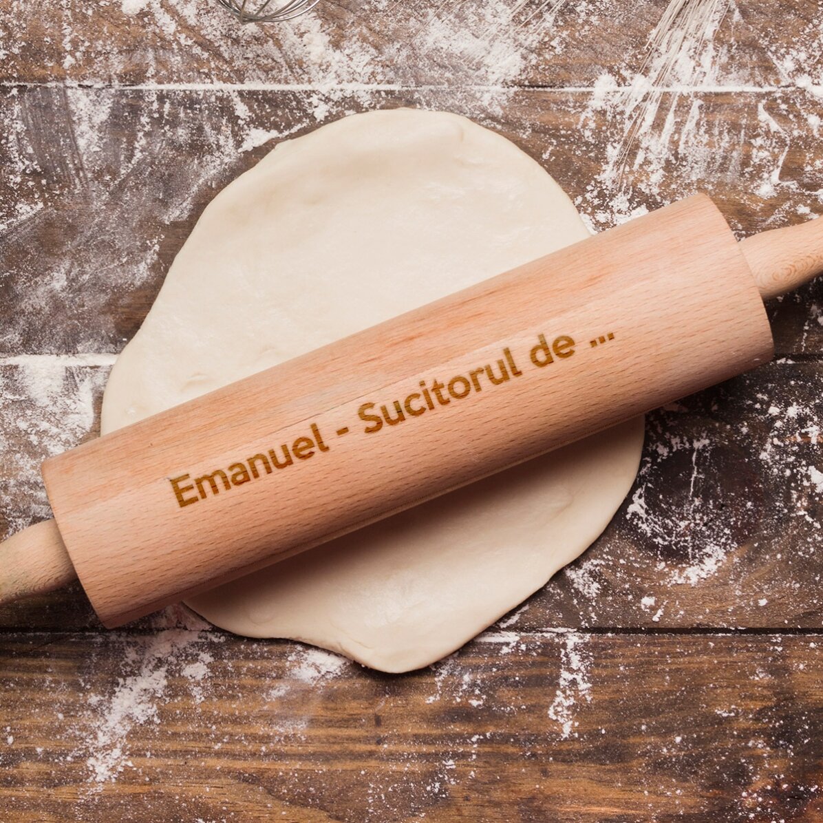 Personalised wooden rolling pin
