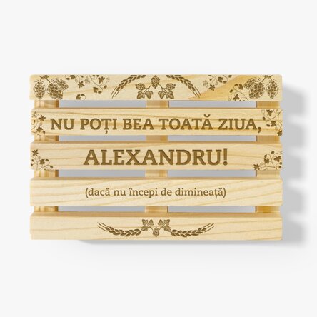 Suport de pahar în formă de palet personalizat cu text - Trebuie să începi de dimineață