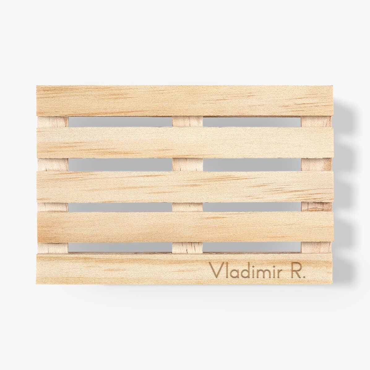 Suport de pahar în formă de palet personalizat cu nume