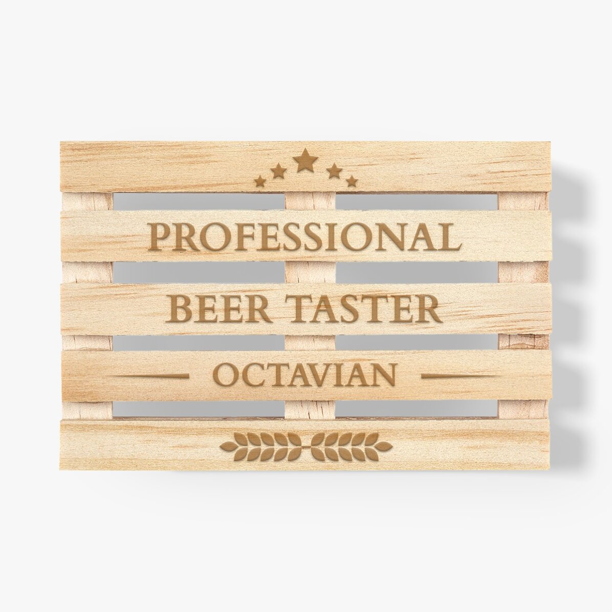 Suport de pahar în formă de palet personalizat cu text - Beer taster