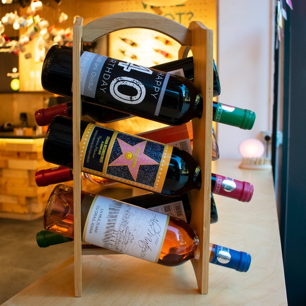 Wooden holder for 6 bottles of wine avenatura