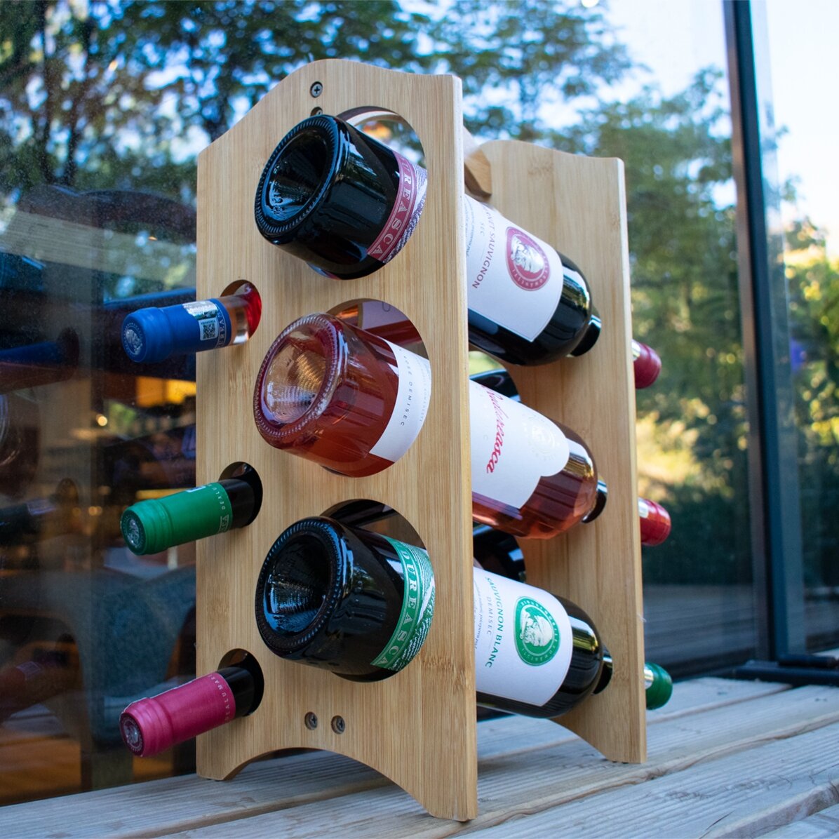 Wooden holder for 6 bottles of wine avenatura