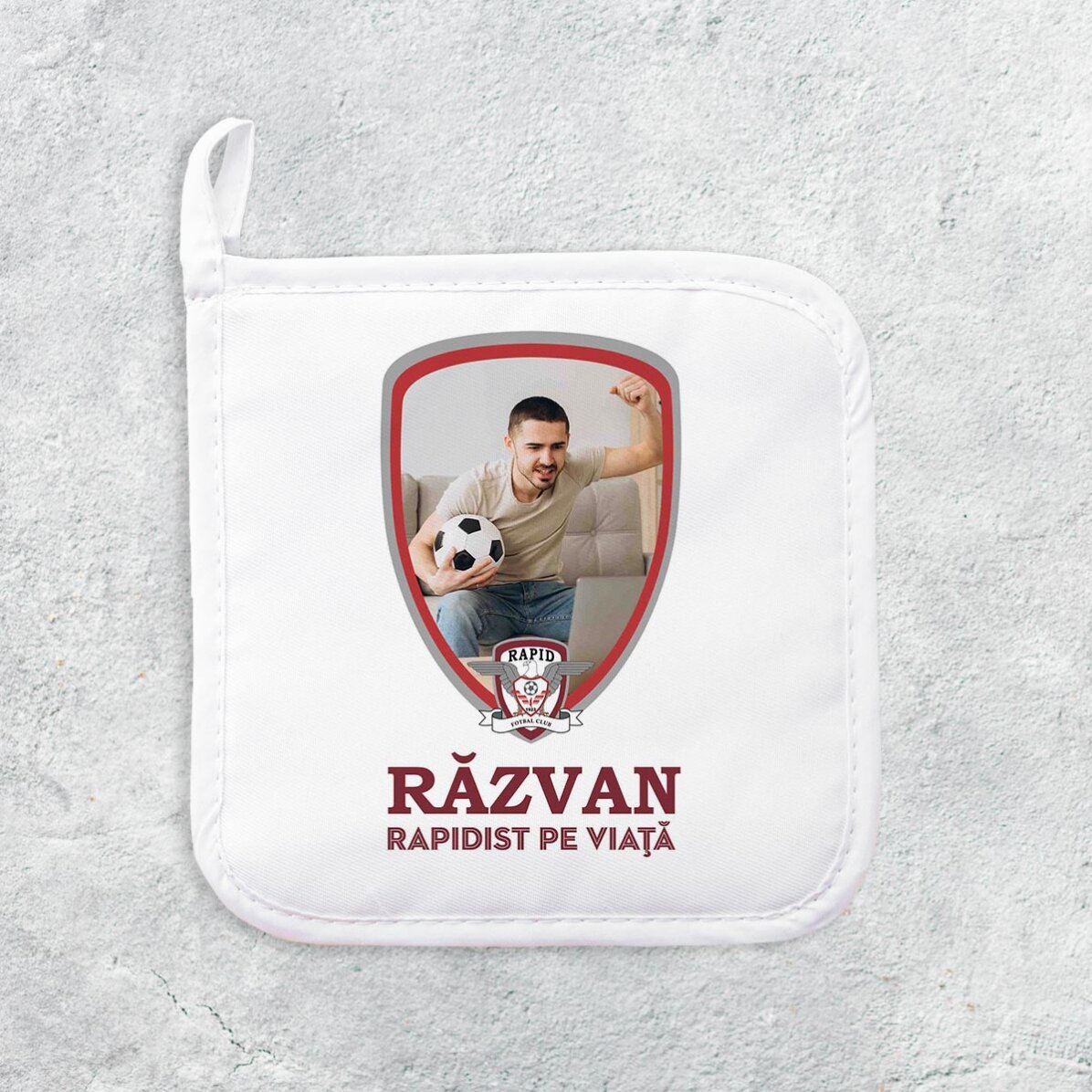 Suport oală fierbinte FC Rapid personalizat cu poză și text