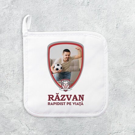Suport oală fierbinte FC Rapid personalizat cu poză și text