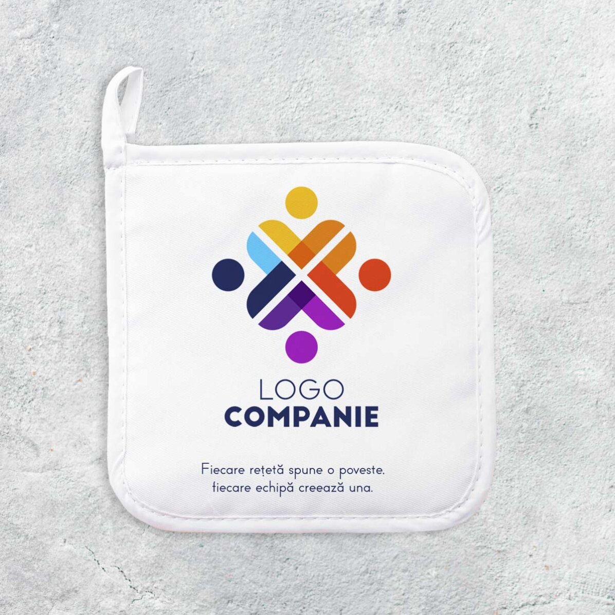 Suport oală fierbinte personalizat cu logo și text