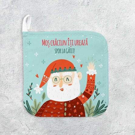 Suport oală fierbinte personalizat cu mesaj - Santa
