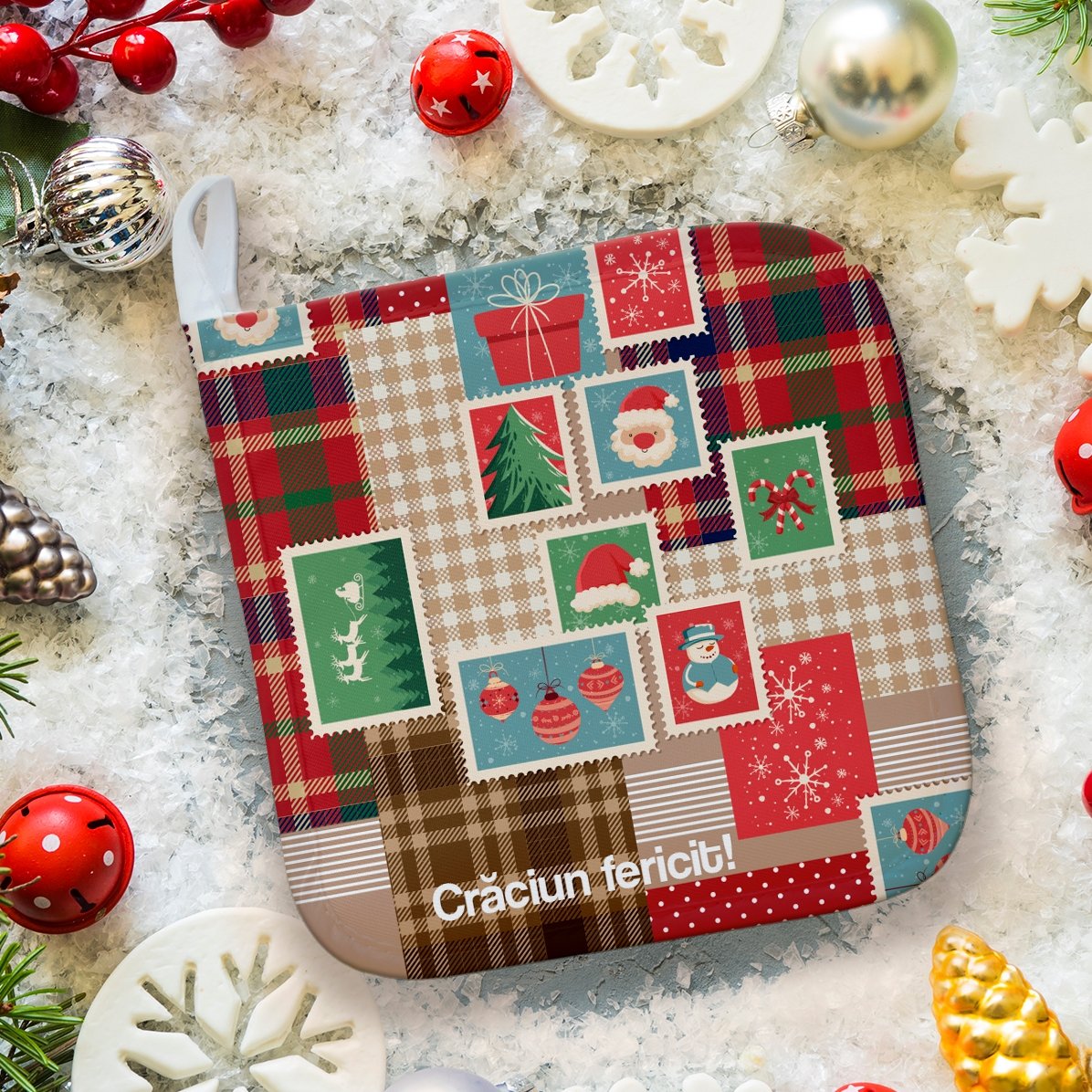 Suport oală fierbinte personalizat cu text - Model Petic